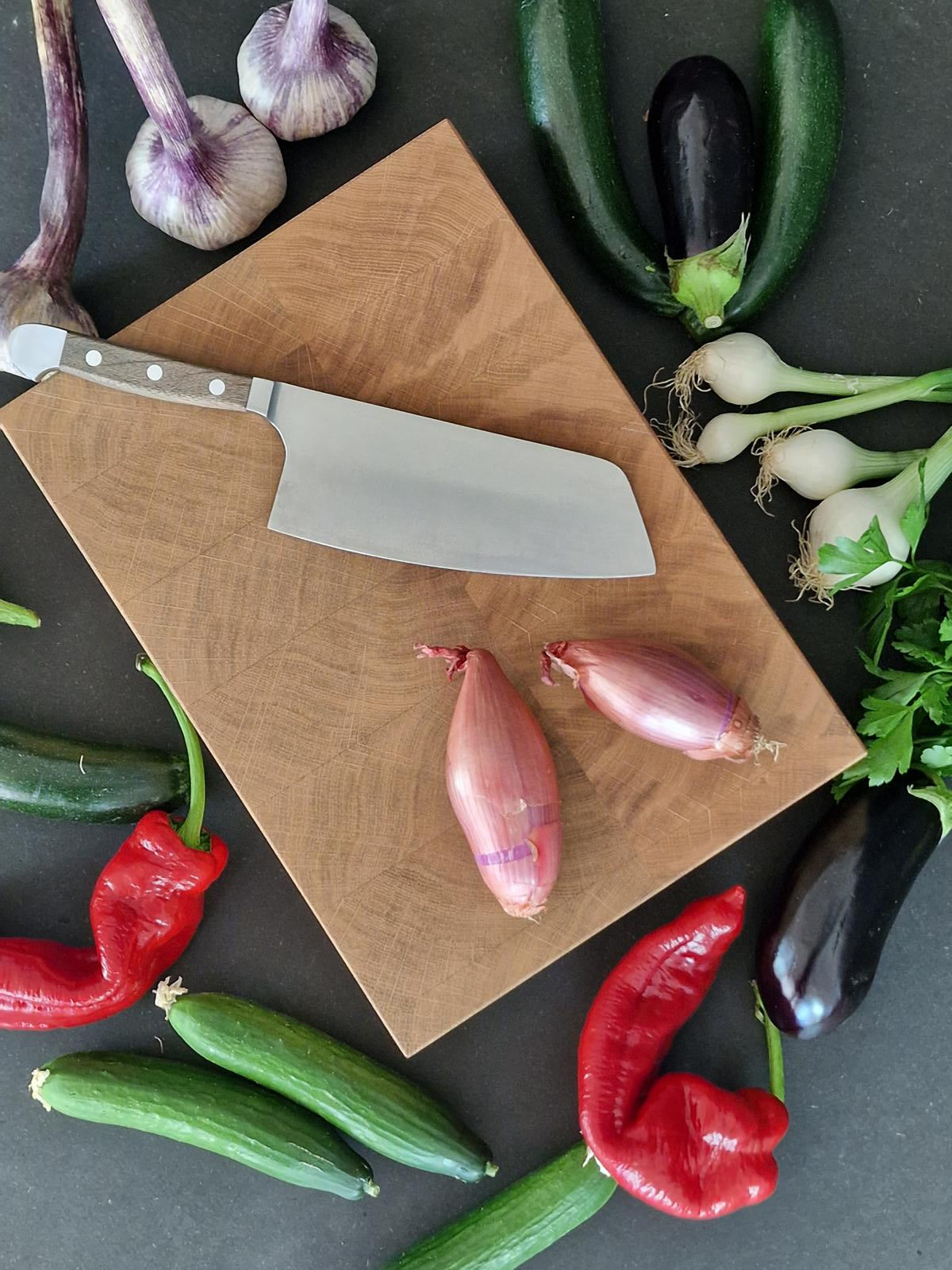 Block 35/25/6 - dickes Stirnholzbrett aus massiver Eiche!