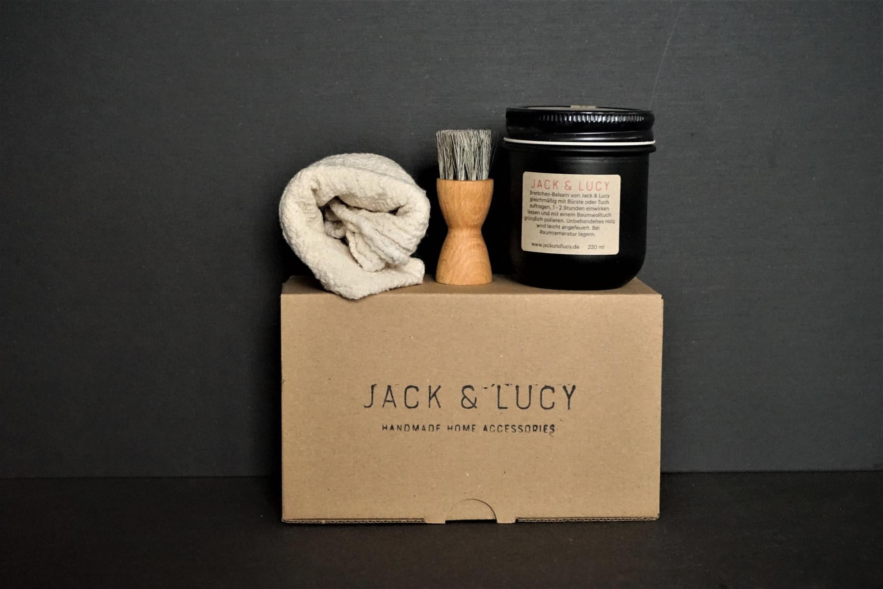 Brettchen-Balsam Pflegeset von Jack & Lucy, die optimale Pflege für Dein Schneidebrett, 160 ml