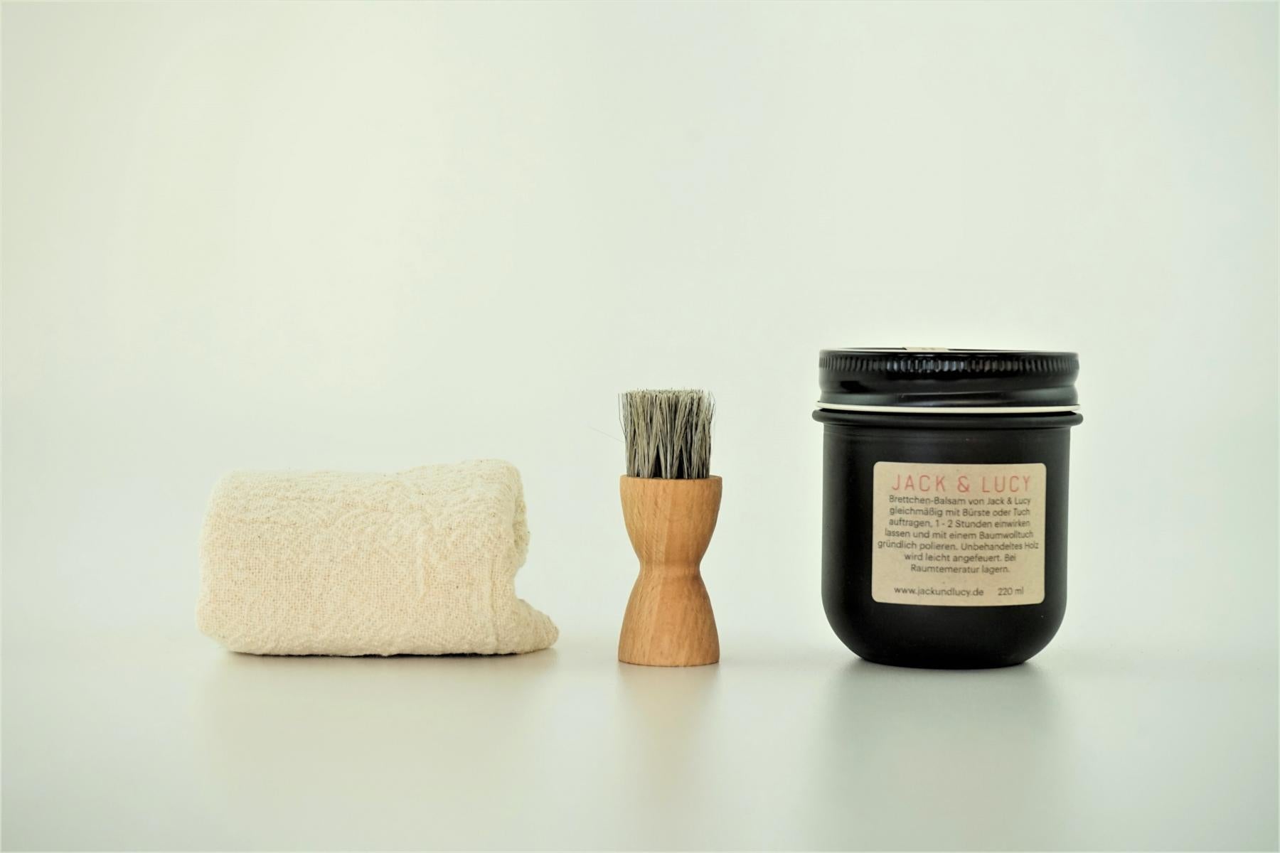 Brettchen-Balsam Pflegeset von Jack & Lucy, die optimale Pflege für Dein Schneidebrett, 160 ml