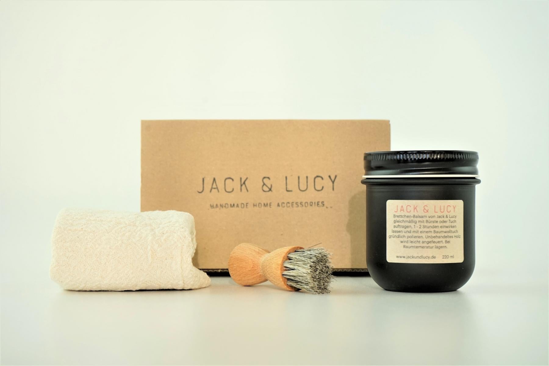 Brettchen-Balsam Pflegeset von Jack & Lucy, die optimale Pflege für Dein Schneidebrett, 160 ml